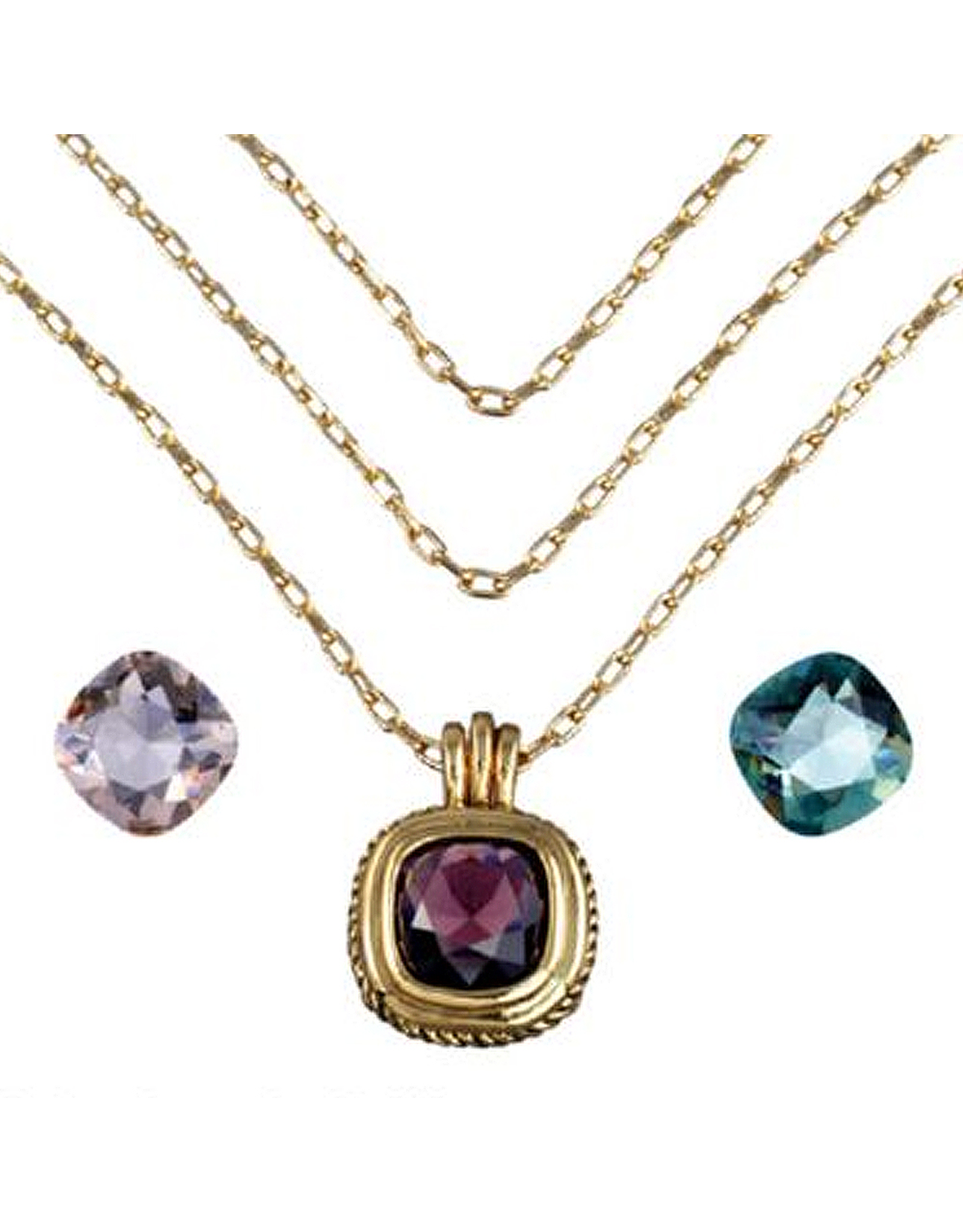 Annaleece Necklace Transformations Gold w Interchangeable Crystals