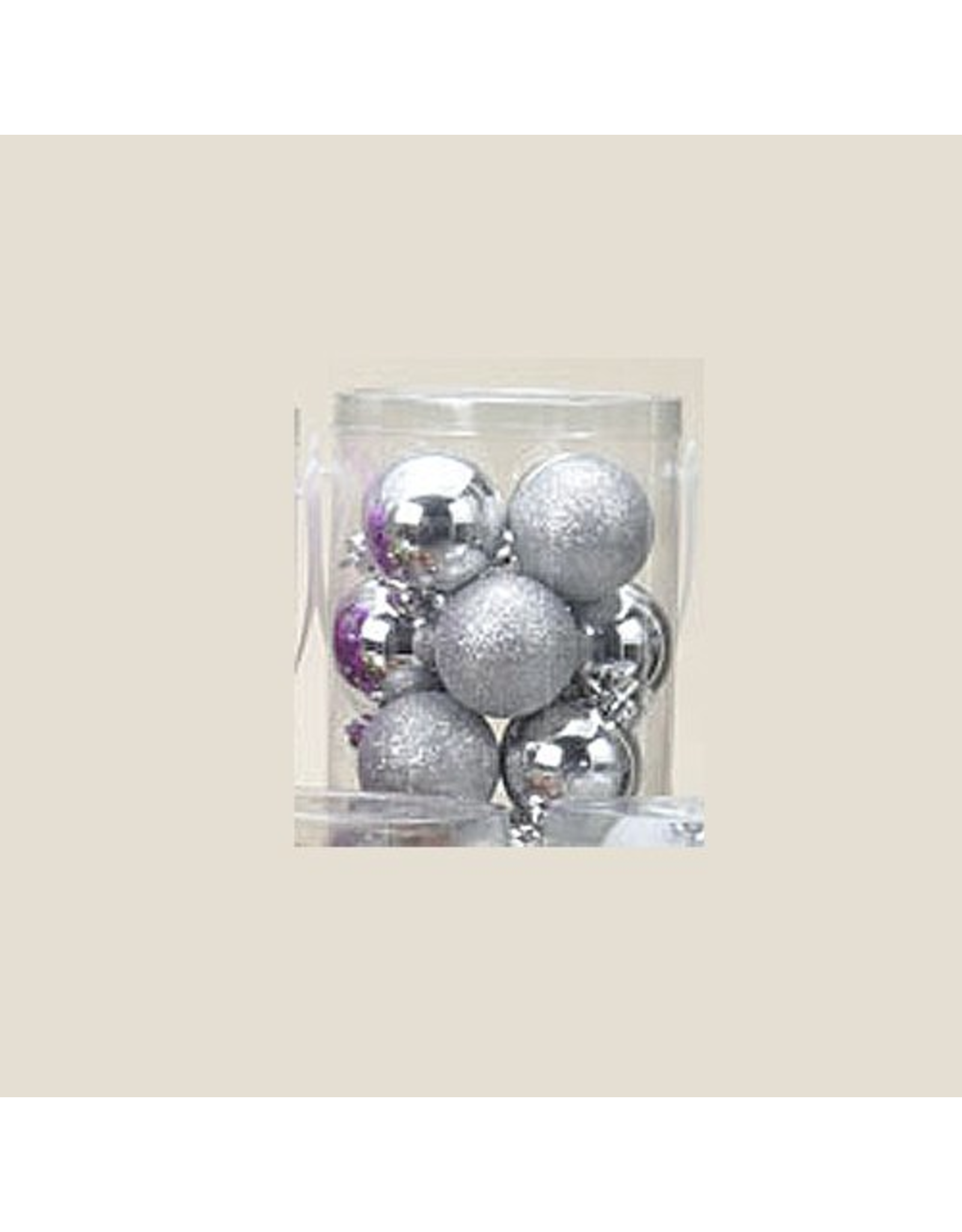 Kurt Adler Silver Shatterproof Ball Ornaments Shiny and Glittered Set of 32