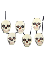 Kurt Adler Halloween Skulls Garland 5 ,Ft Strand Of Paper Skeleton Heads