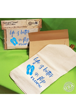 Postcard Towel Postcard Towel Mailable Tea Towels - Life Is Better in Flip Flops