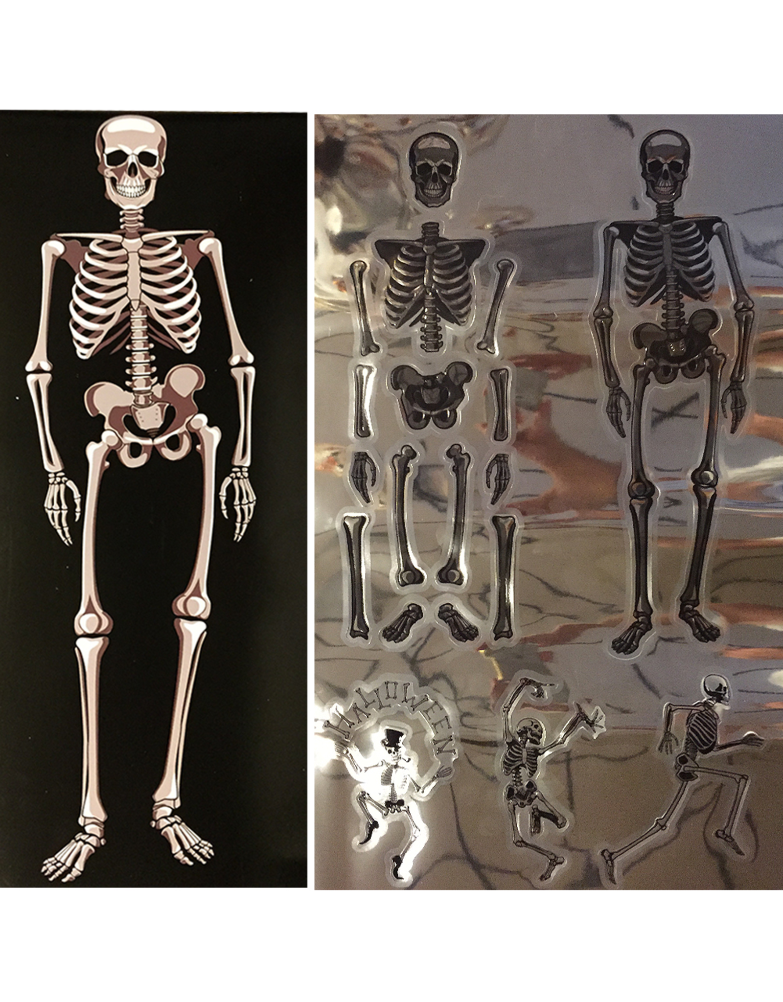 Darice Halloween Wall Art Decals Mirror Skeletons 5 Assorted Sizes and Styles