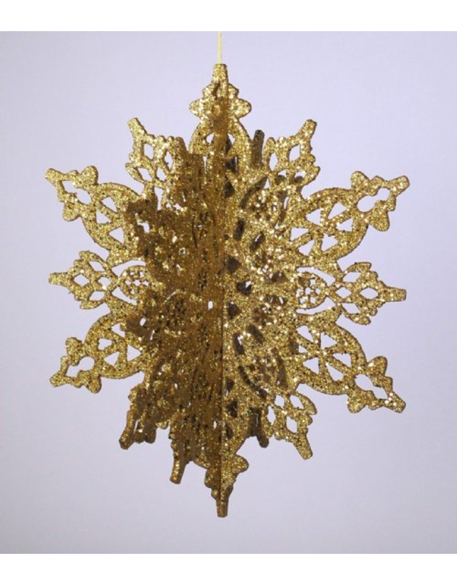 Katherine's Collection Gold Glitter 3D Snowflake Hanging Decoration