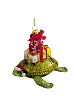 Kurt Adler Glass Sea Turtle With Gifts Ornament 4 Inch Noble Gems