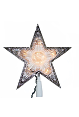 Kurt Adler Star Chirstmas Tree Topper 11 Inch Lighted Clear Double Sided