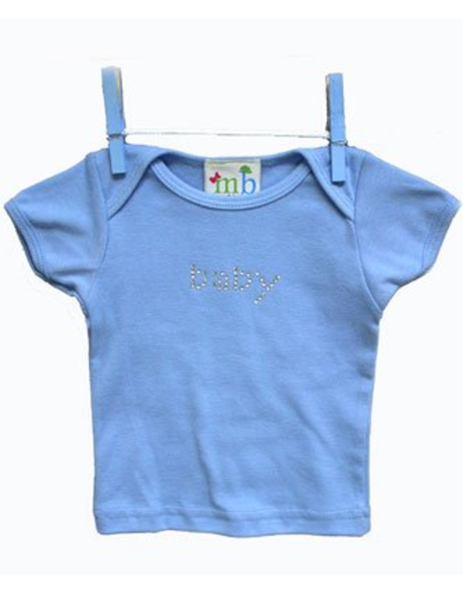 Mama and Bambino Infant Baby Tee with Rhinestone Bling T-Shirt Blue Baby