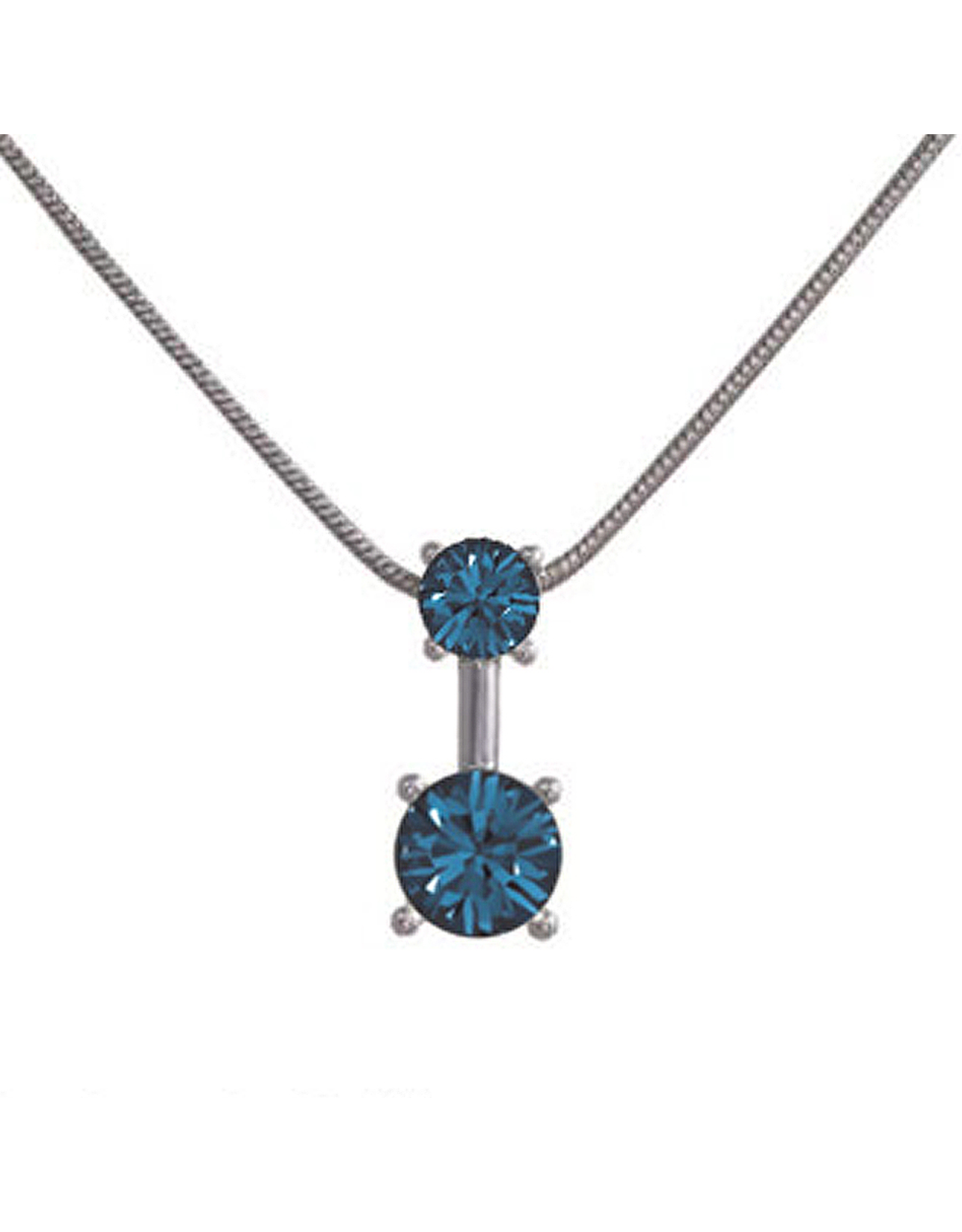 Annaleece Necklace Sweet Midnight Blue Rhodium Pendant with Crystals