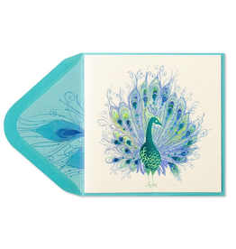 PAPYRUS® Blank Card Elegant Peacock with Gems