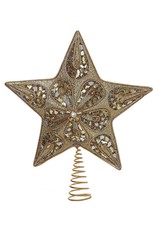 Kurt Adler Silver And Gold Star Christmas Treetop Tree Topper 14 Inch