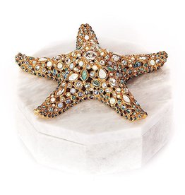 Jay Strongwater Charlene Starfish Box Marble 8.75Dx5.25T