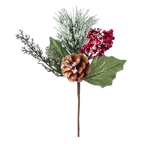 Snow Cedar Berry Pinecone Pick | The Last Straw