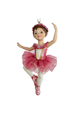 Kurt Adler Ballerina Ballet Girl Ornament Dark Pink -A