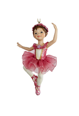 Kurt Adler Ballerina Ballet Girl Ornament In Pink Tutu