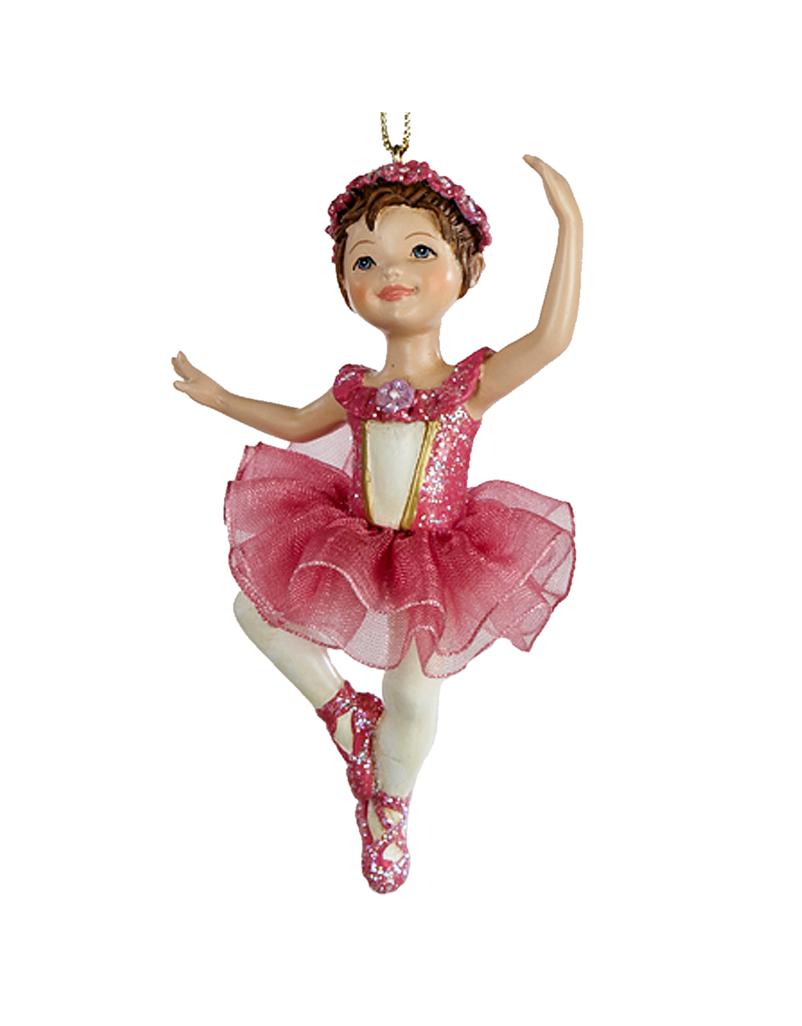 Kurt Adler Ballerina Ballet Girl Ornament In Pink Tutu
