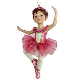Kurt Adler Ballerina Ballet Girl Ornament In Pink Tutu