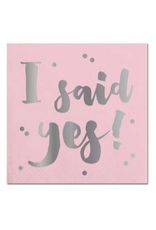 Slant Bachelorette Party Beverage Cocktail Napkins 20ct I Said Yes