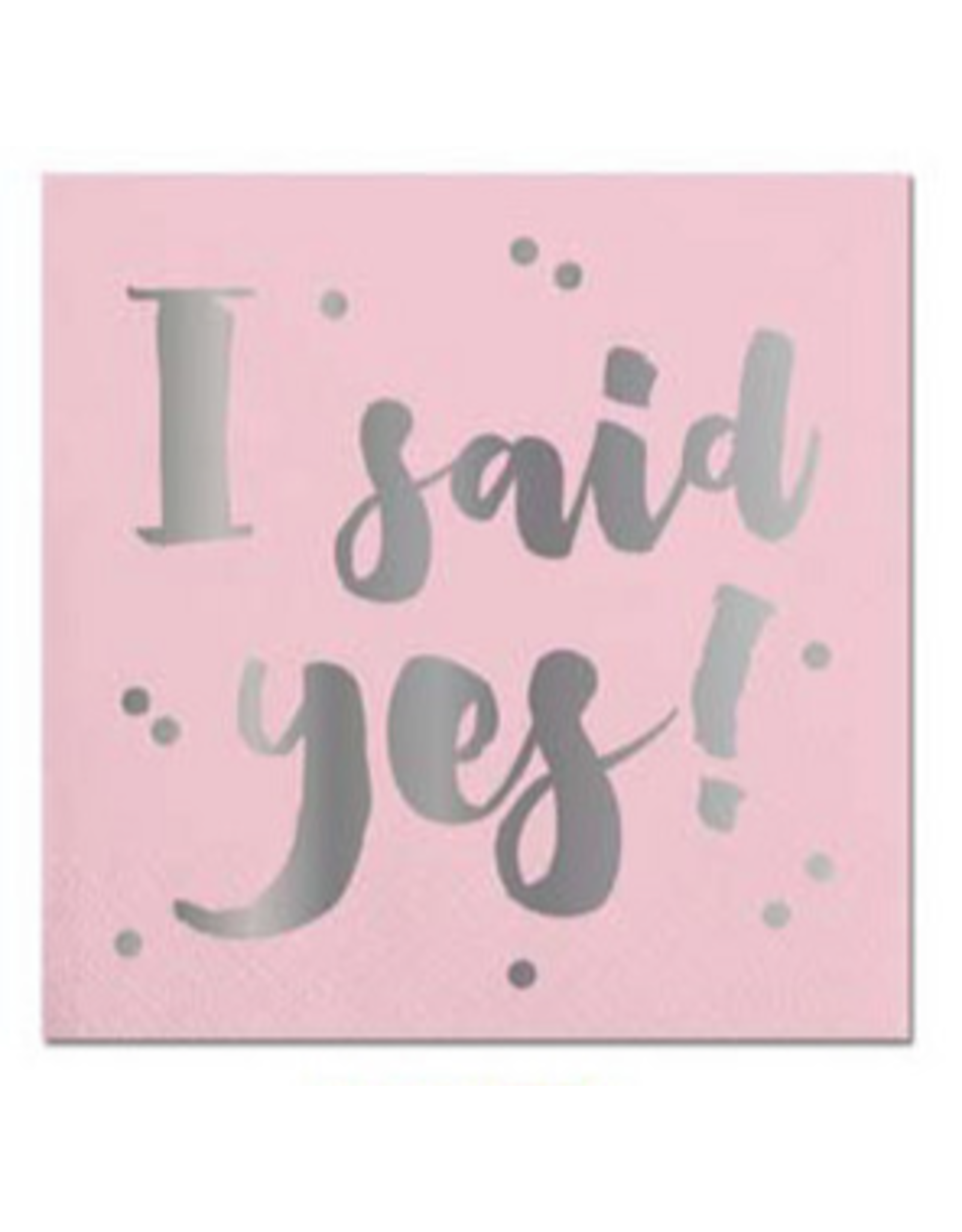 Slant Bachelorette Party Beverage Cocktail Napkins 20ct I Said Yes
