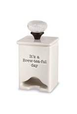 Mud Pie Its a Brew-tea-ful Day Tea Bag Caddy Storage Dispenser