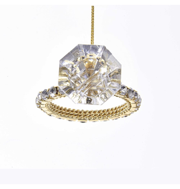 Kurt Adler Shiny Diamond Ring Christmas Ornament 3.15 inch
