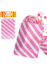 Party Favor Bags 12Pk Pink Diagonal Stripes by Party Partners