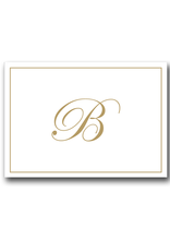 Caspari Gold Embossed Initial Note Cards Letter B Boxed Set of 8