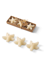 Mud Pie Starfish Candles 3x3 Inches Set of 3
