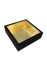 Caspari Black w Gold Lacquer Luncheon Napkin Holder