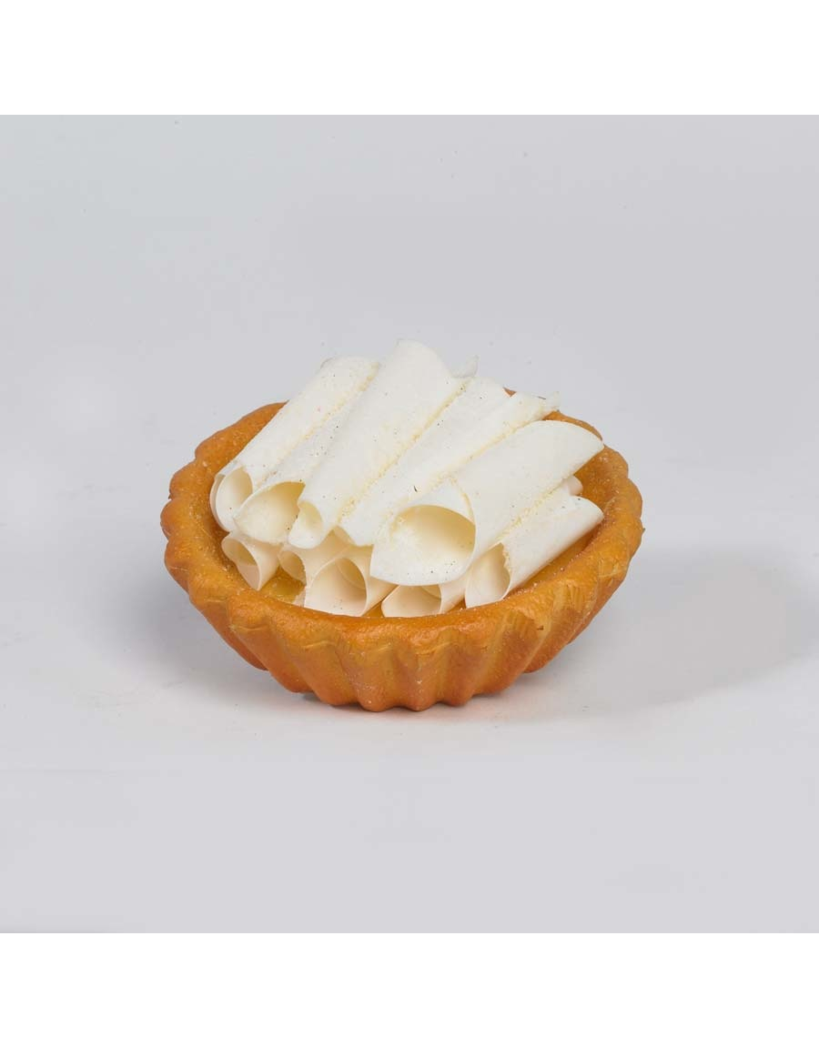 K&K Interiors Artificial Fake Display Food Small White Chocolate Chip Tart
