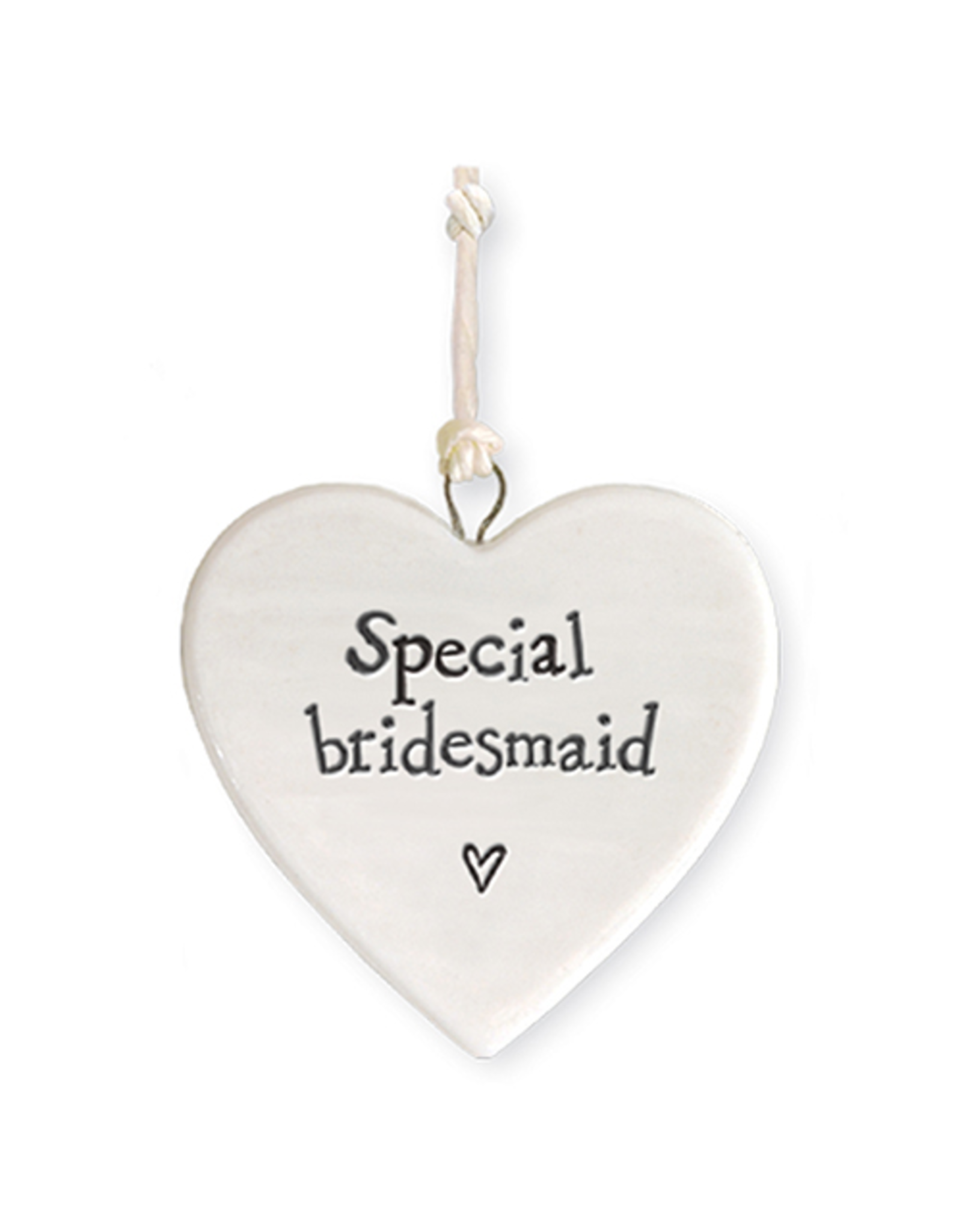 East of India Porcelain Heart Ornament Special Bridesmaid