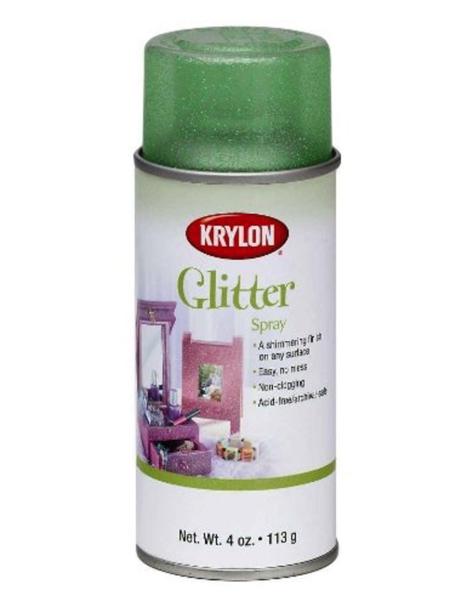 Krylon Glitter Spray 4ozGreen Shimmering Finish Acid Free DigsNGifts