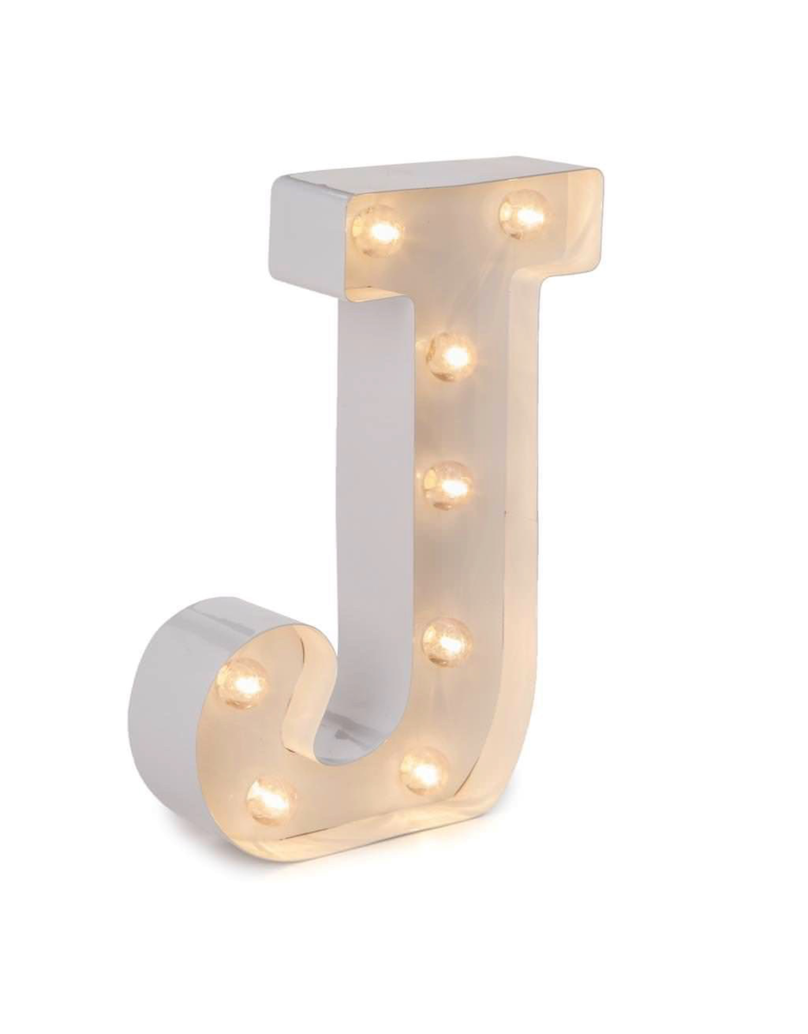 Darice LED Light Up Marquee Letter J 5915-787 White Metal