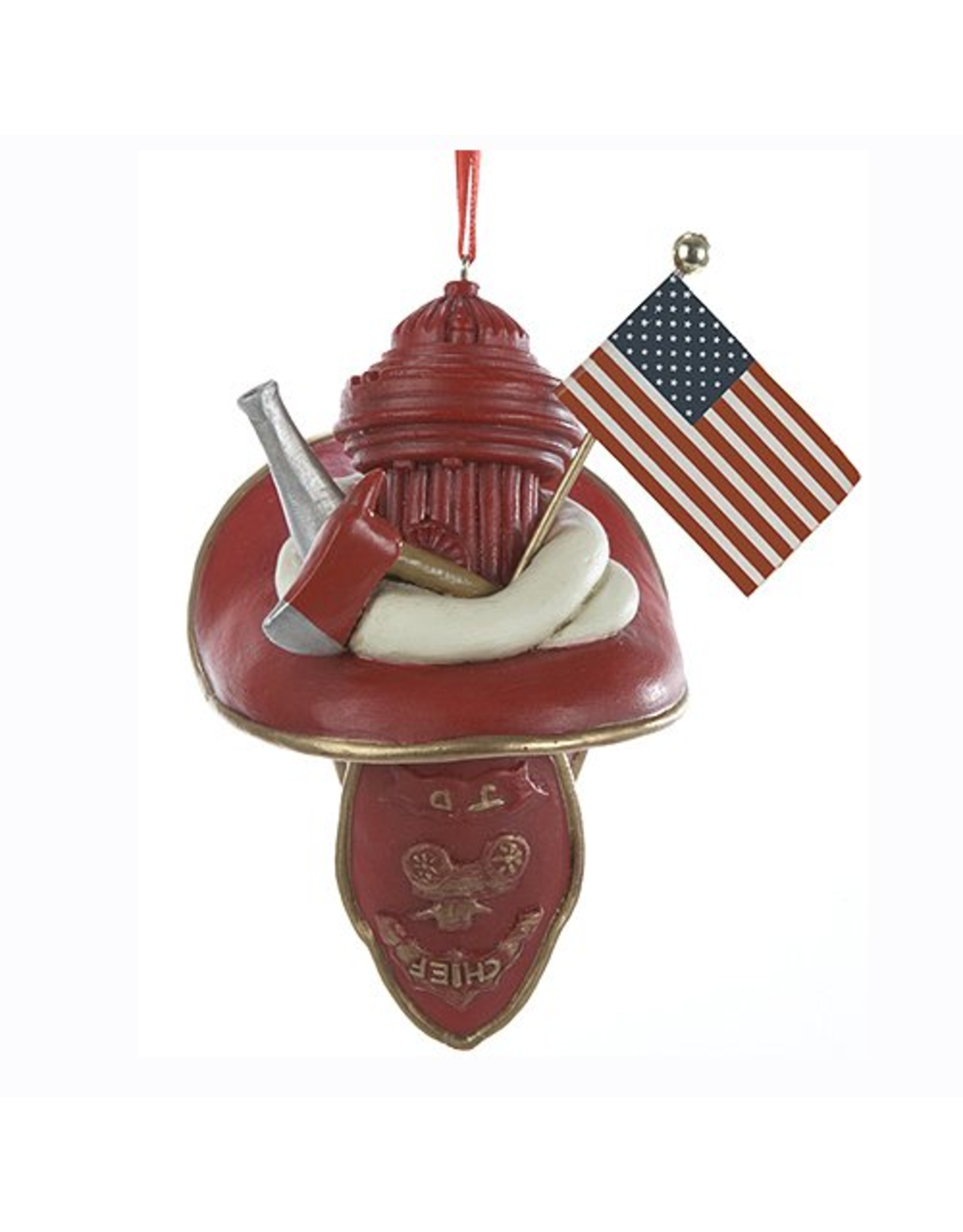 Kurt Adler Chief Fireman Firefighter Hat Ornament