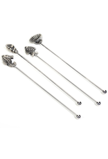 Zodax Coquilles Sea Life Cocktail Stirrers Set of 4 Assorted