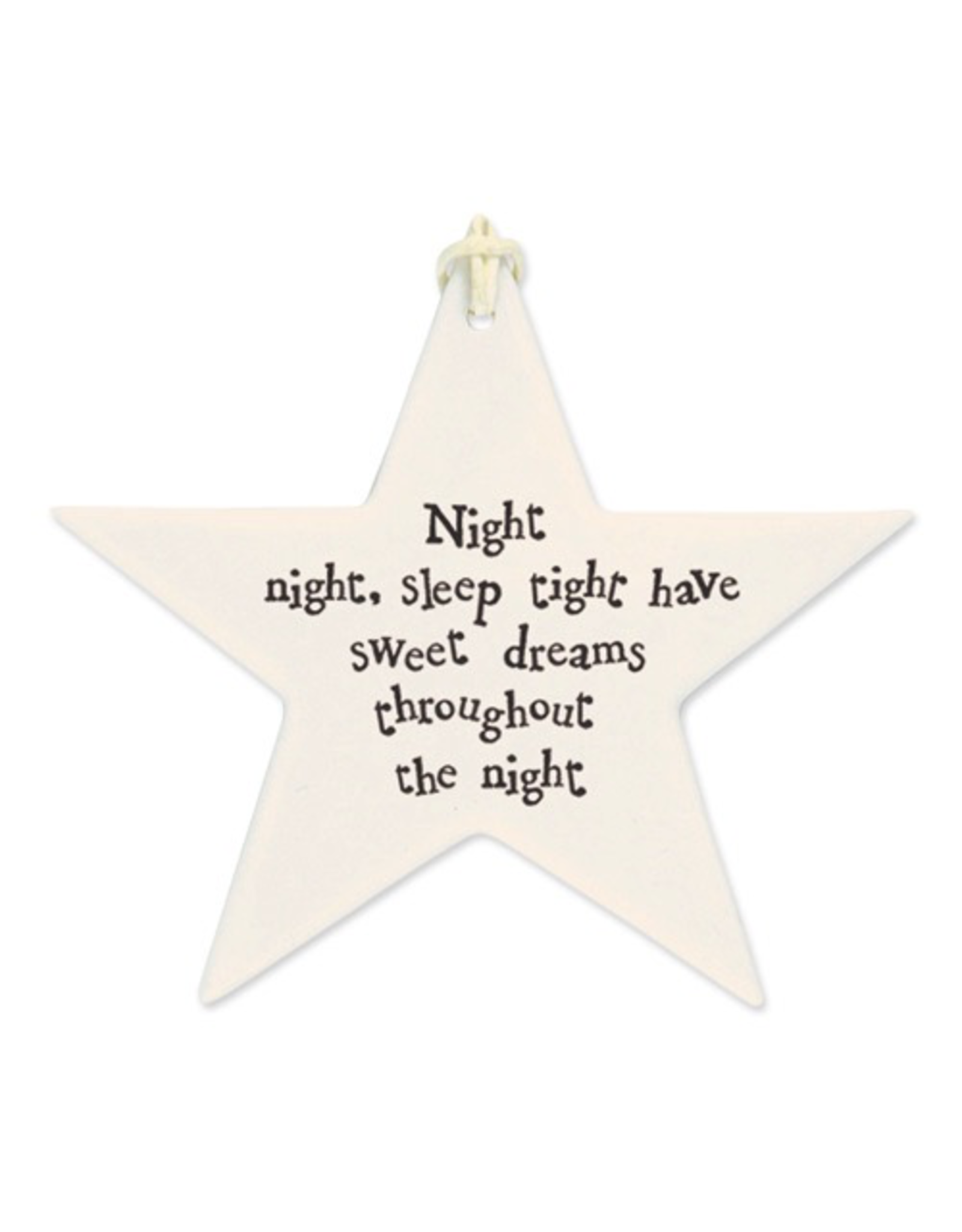 East of India Porcelain Star Ornament 4044 Night Night Sleep Tight Sweet Dreams