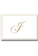 Caspari Gold Embossed Initial Note Cards Letter J Boxed Set of 8