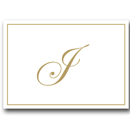 Caspari Gold Embossed Initial Note Cards Letter J Boxed Set of 8