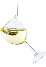 Kurt Adler Glass Wine Glass Ornament - White Wine Glass 4 inch