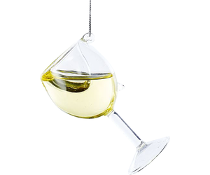 Kurt Adler Glass Wine Glass Ornament - White Wine Glass 4 inch - Digs N  Gifts