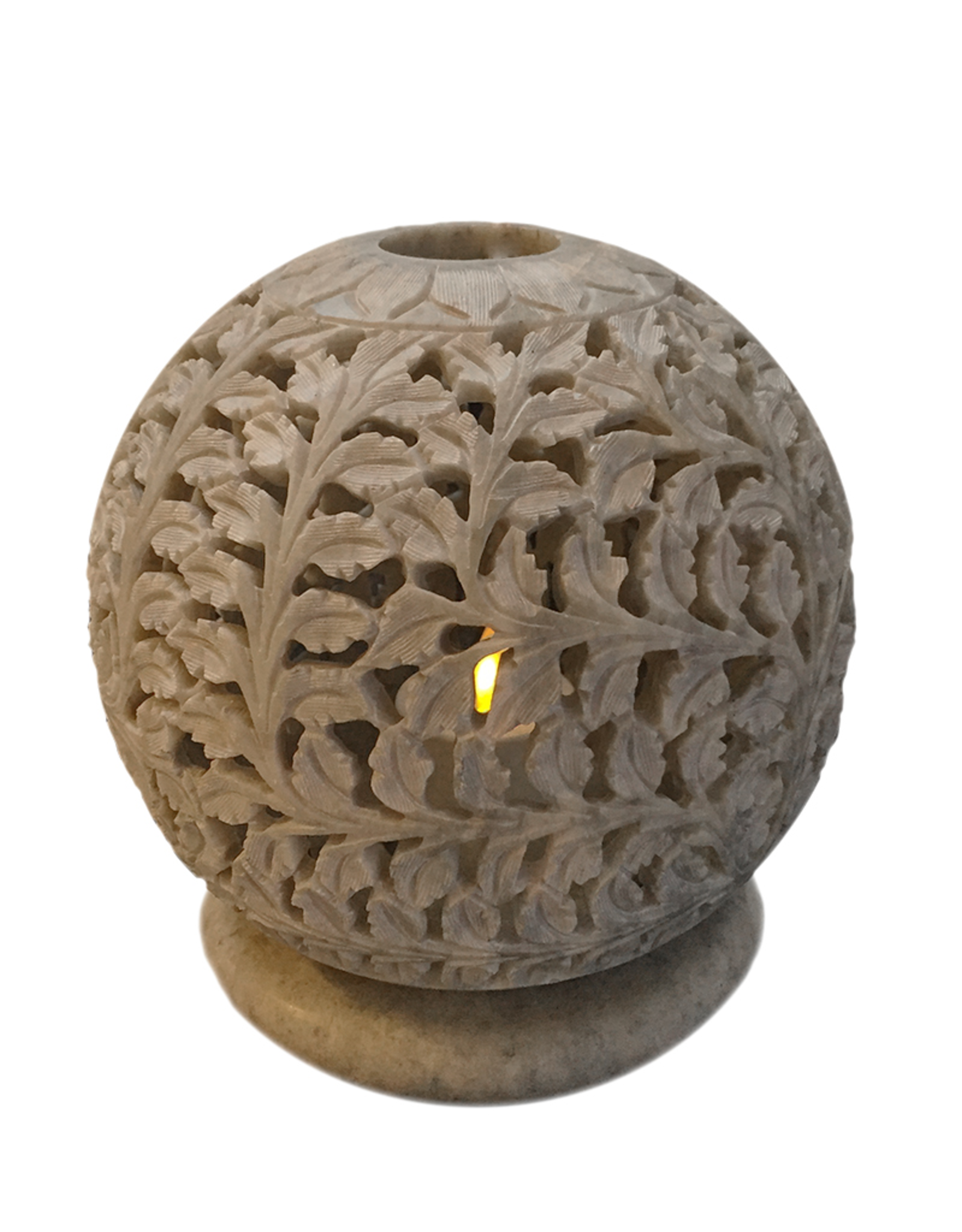 Et Al Designs Carved Sphere Tea Light Holder LG 5.5Dia