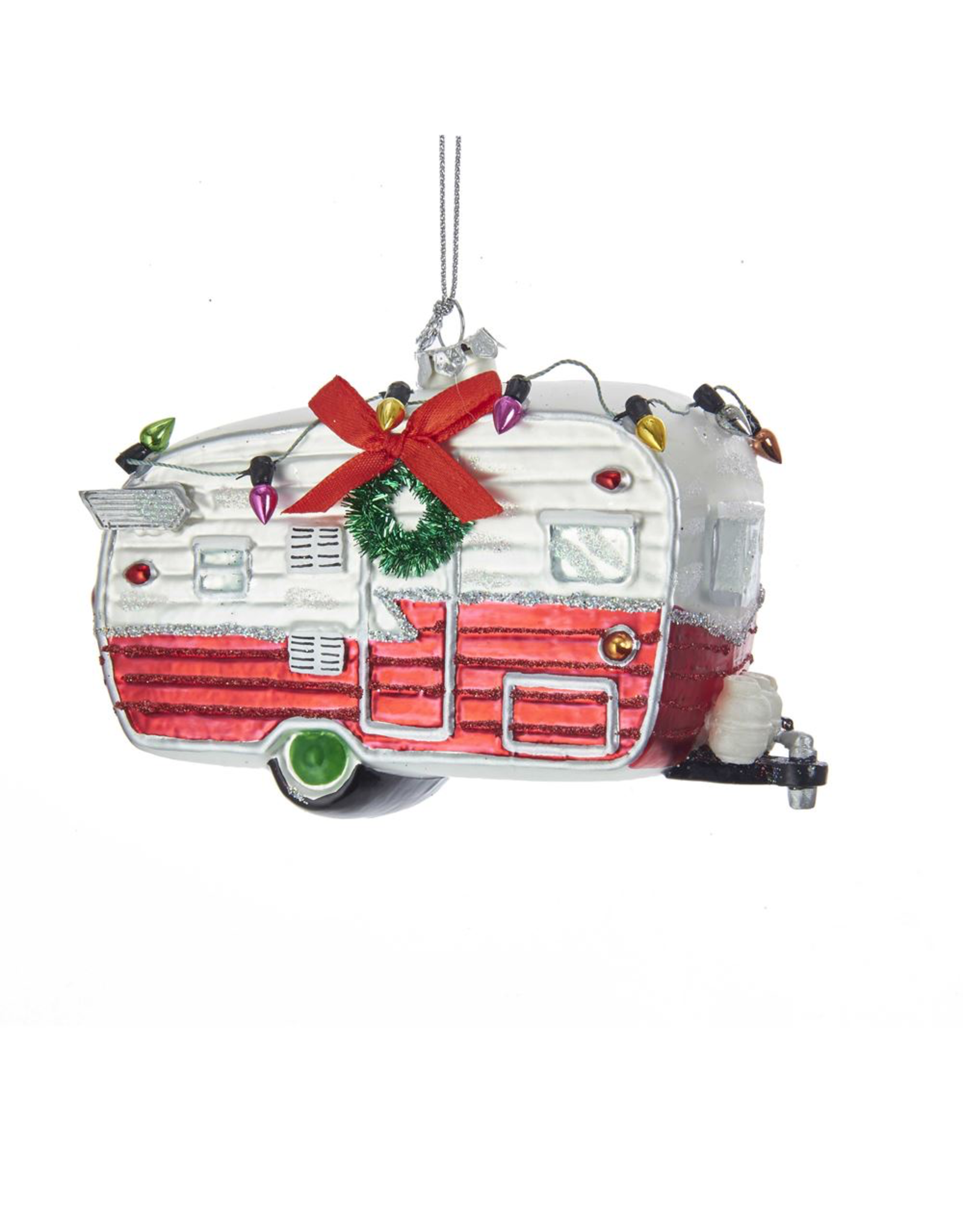 Kurt Adler Christmas Camper Glass Camping Car Ornament