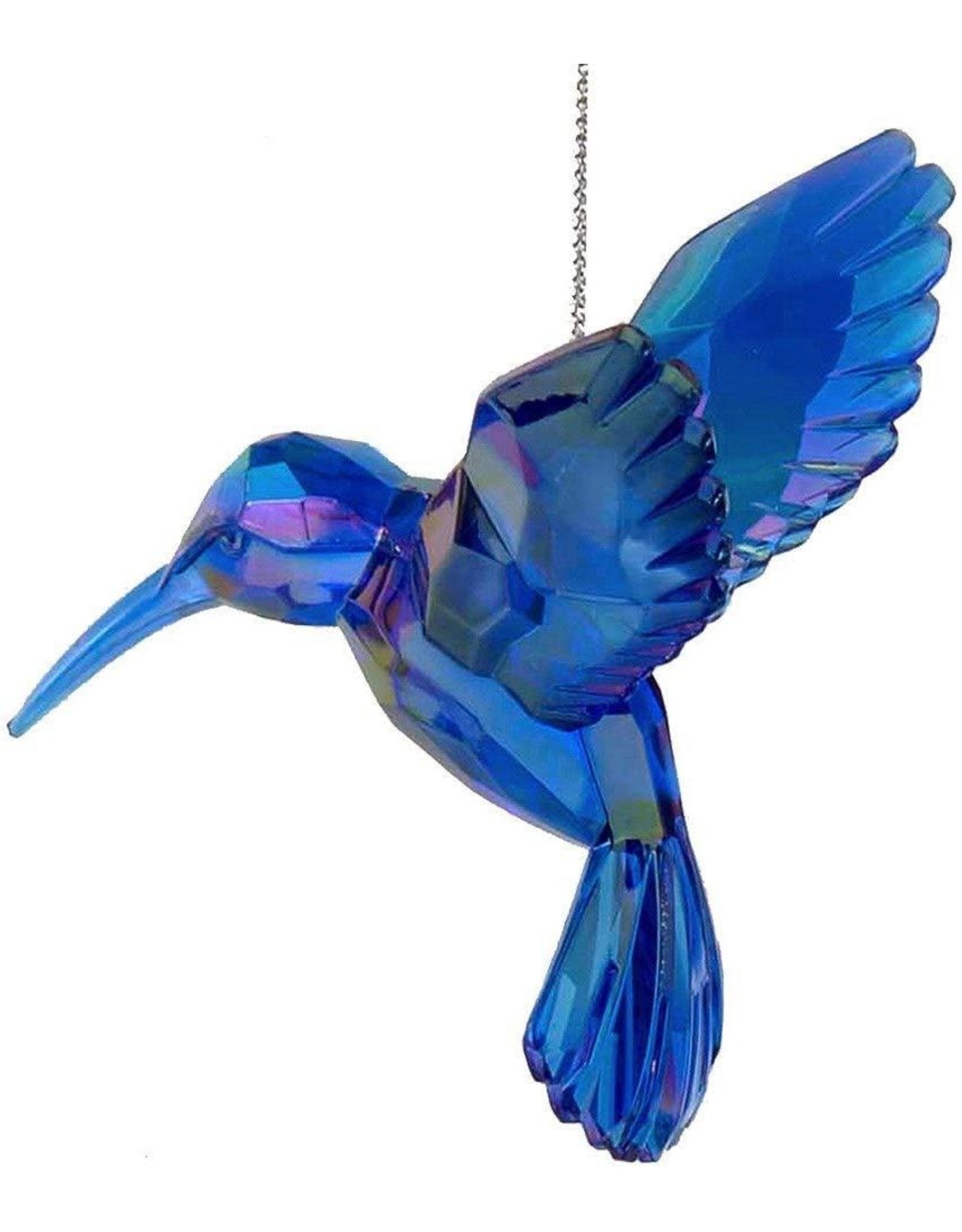 Kurt Adler Iridescent Hummingbird Acrylic Ornament Blue