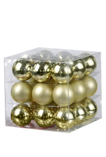 Kurt Adler Mini Glass Balls Christmas Ornaments 25MM Set of 27 Gold