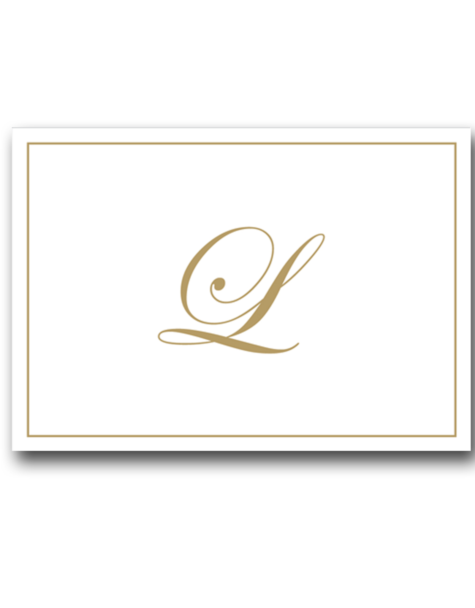 Caspari Gold Embossed Initial Note Cards Letter L Boxed Set of 8