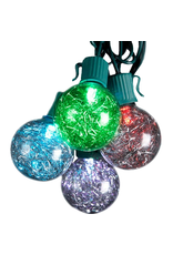 Kurt Adler Color Changing LED 10 Light G40 Tinsel Balls Bulbs Set