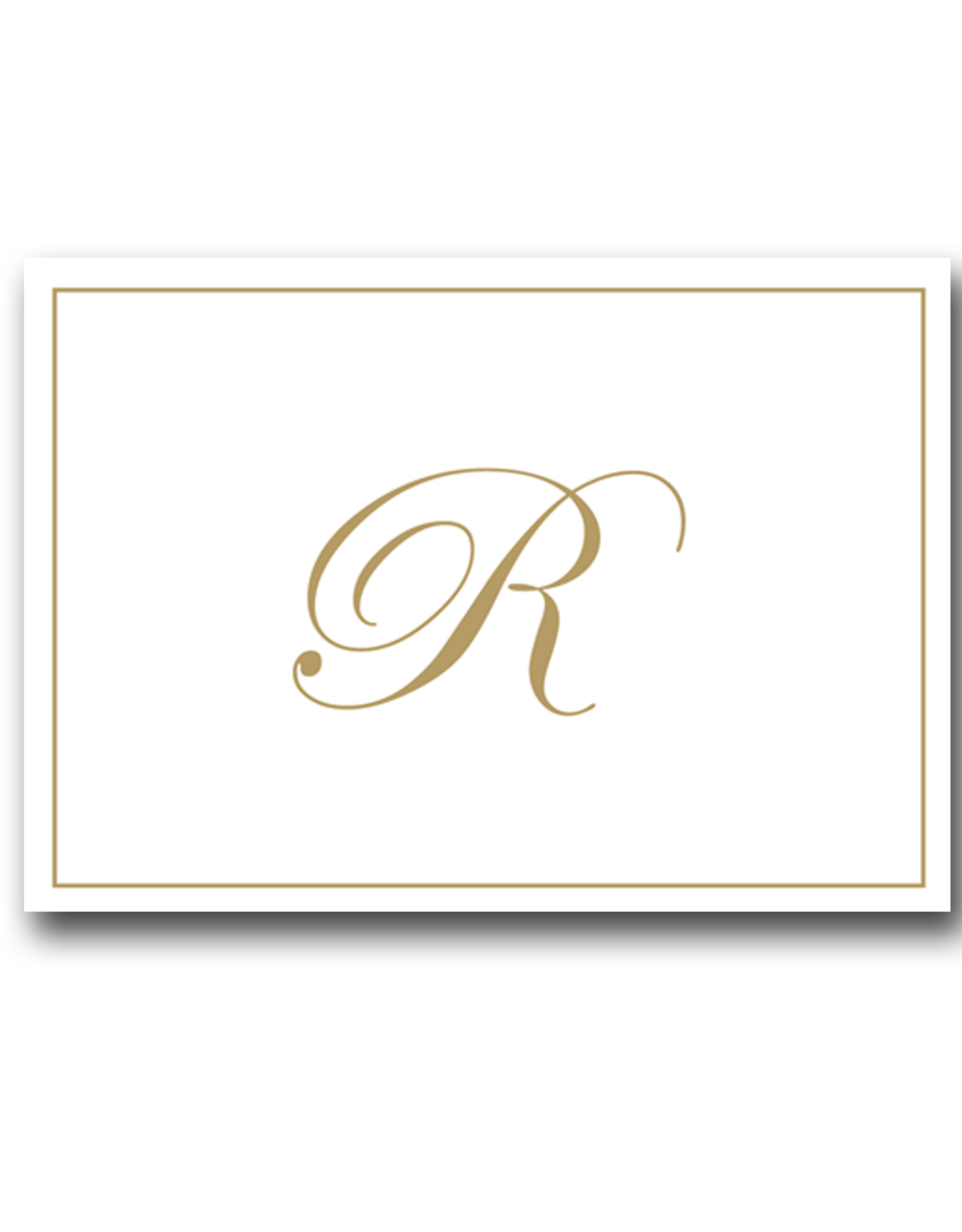 Caspari Gold Embossed Initial Note Cards Letter R Boxed Set of 8