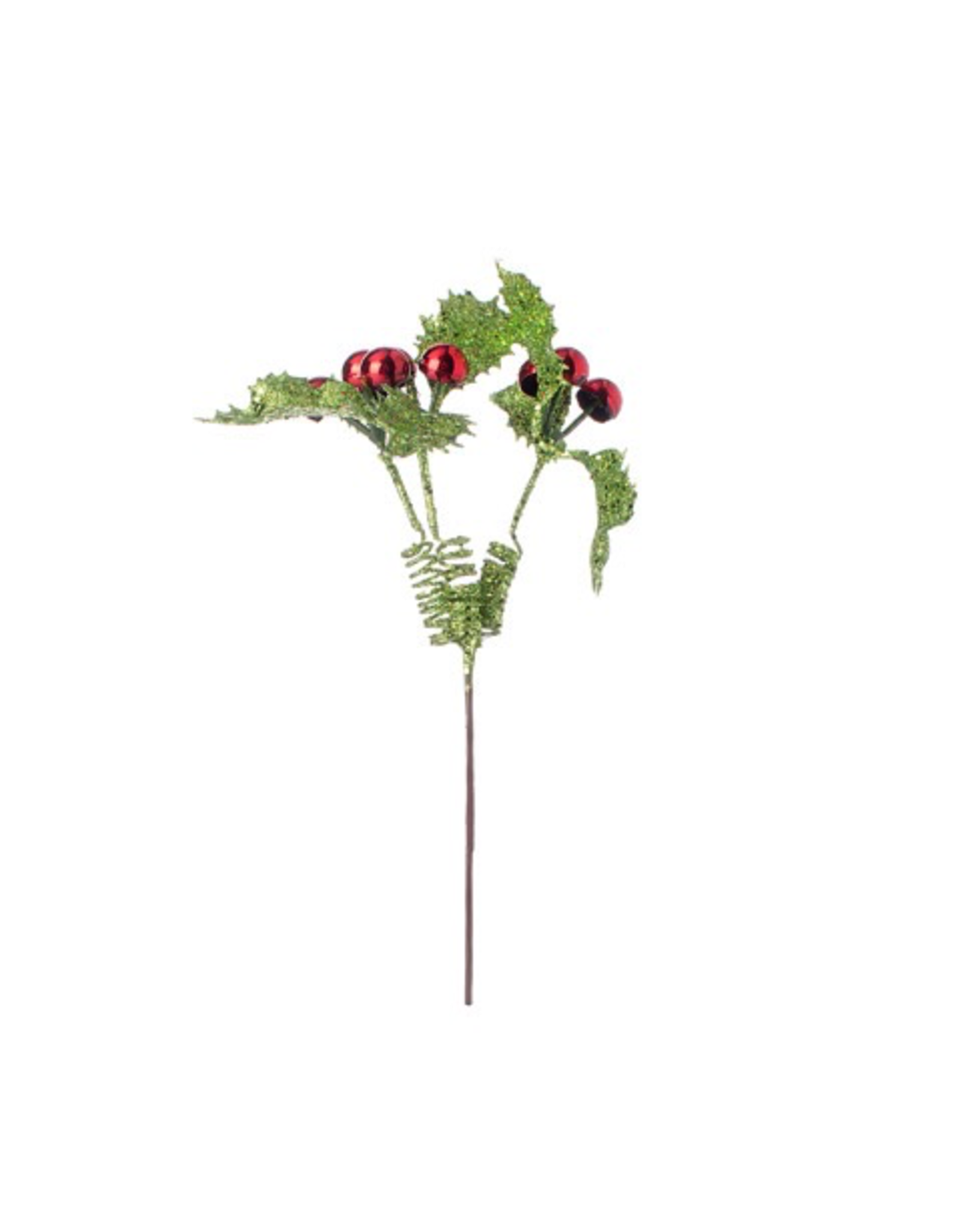 Darice Christmas Holly Berry Pick Greenery w Red Berries 10.5 inch