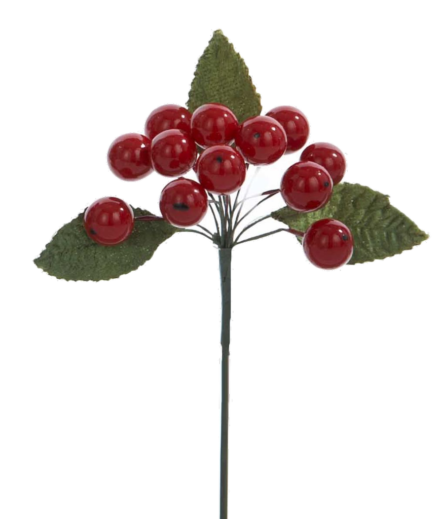 Kurt Adler Holly Berry Cluster PIck Silver Leaf Christmas Flowers Florals -  Digs N Gifts