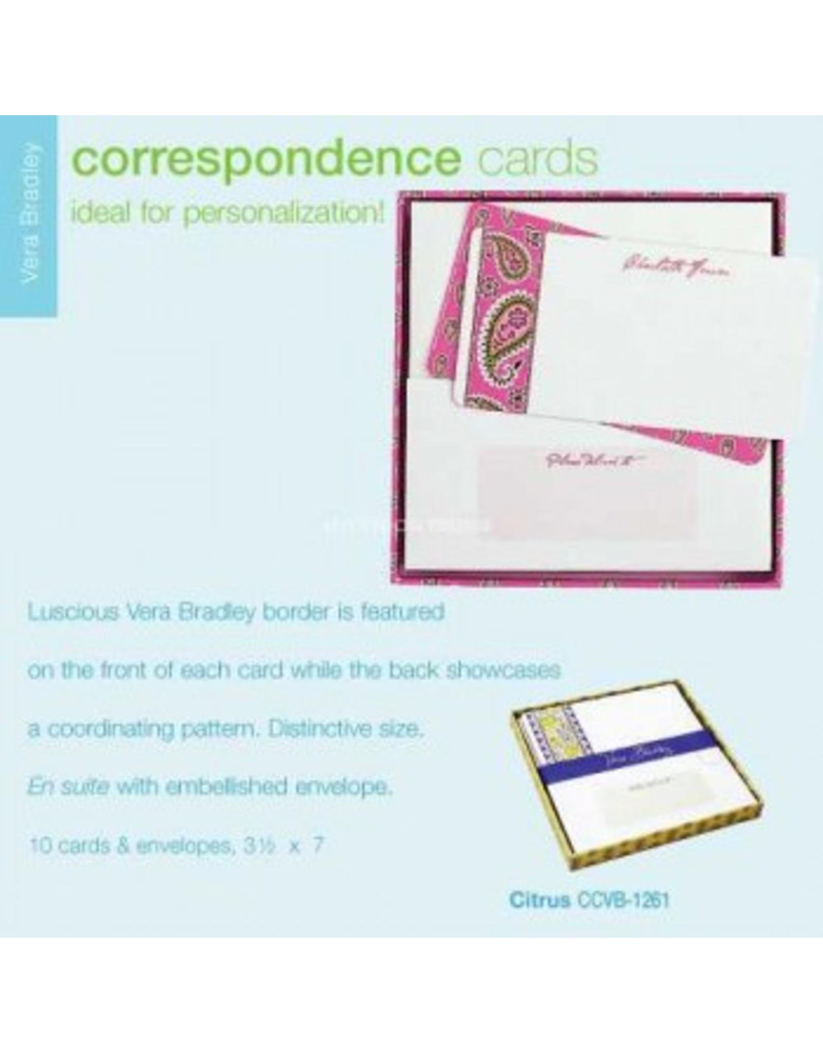 Vera Bradley Citrus Correspondence Cards