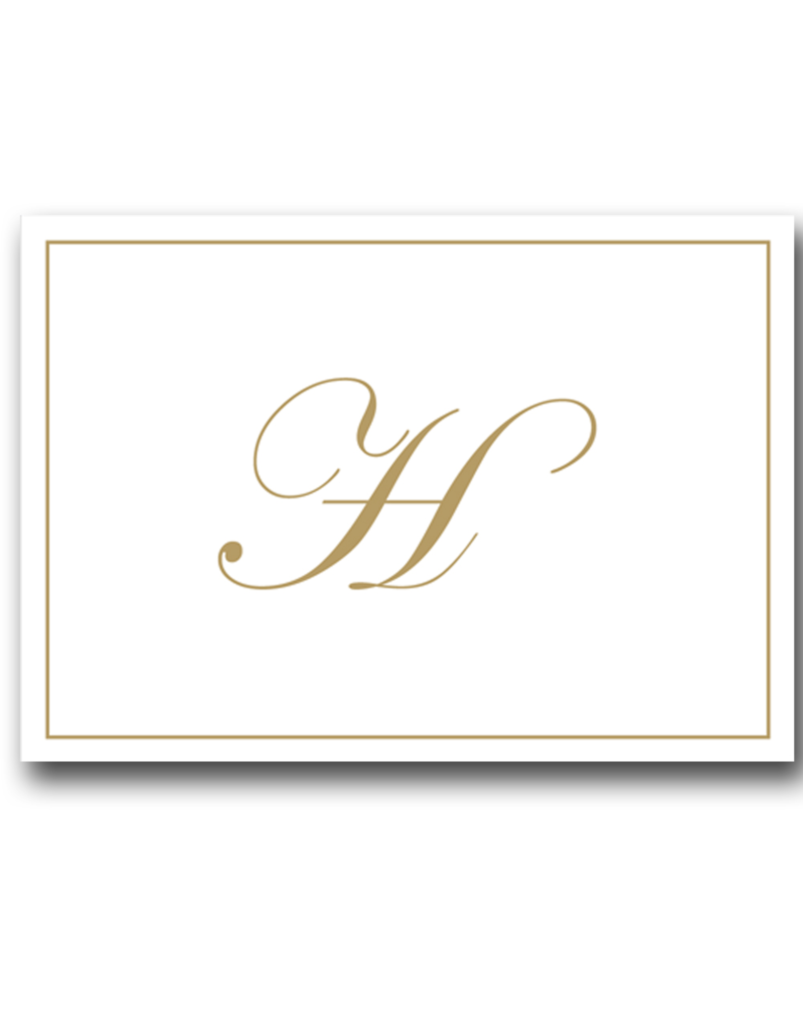 Caspari Gold Embossed Initial Note Cards Letter H Boxed Set of 8
