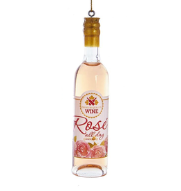 Kurt Adler Rose All Day Wine Bottle Ornament  4.8 inch