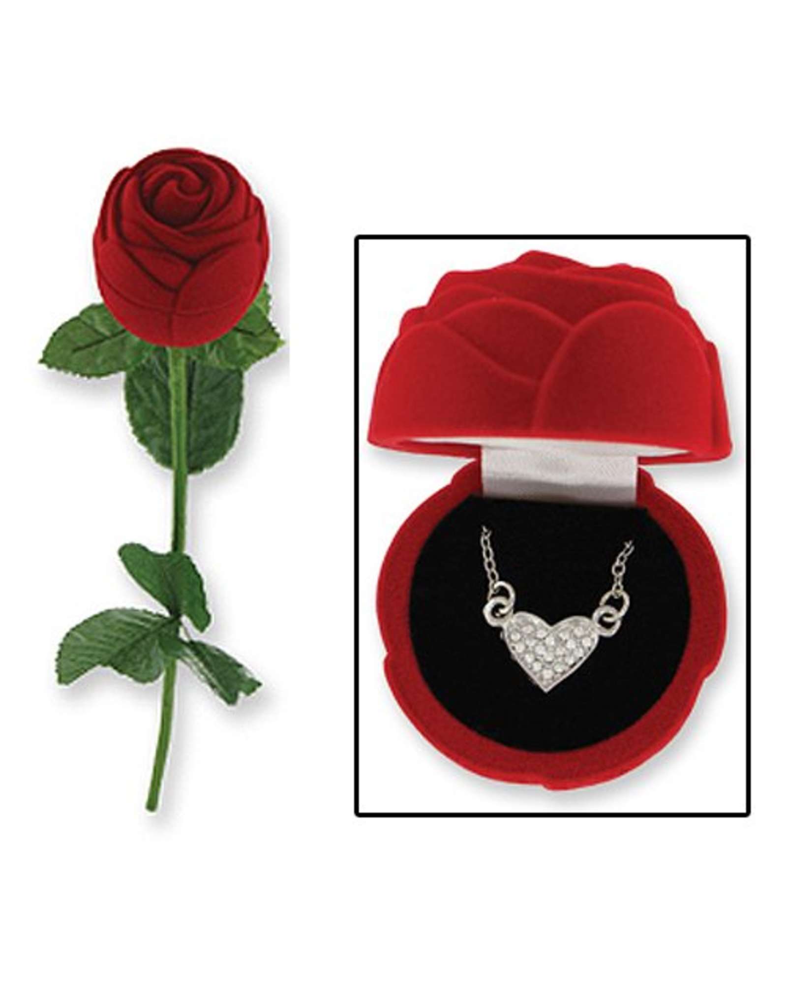 DMM Gifts Necklaces HR-NKRSBX Heart Pendant In Flower Box